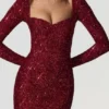 Sephina Minikleid mit Herzausschnitt und Verzierungen in Rot