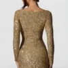 Sephina Minikleid mit verziertem Herzausschnitt in Gold