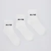 Set gerippter Crew-Socken in Weiß