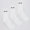 Set gerippter Crew-Socken in Weiß