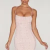 Seychelles verziertes Minikleid mit Wasserfallausschnitt in Blush