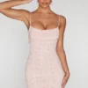 Seychelles verziertes Minikleid mit Wasserfallausschnitt in Blush