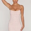 Seychelles verziertes Minikleid mit Wasserfallausschnitt in Blush