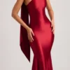 Shaya Asymmetrisches Midaxi-Kleid mit Schaldetail in True Red Shaya Asymmetrisches Midaxi-Kleid mit Schaldetail in True Red