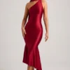Shaya Asymmetrisches Midaxi-Kleid mit Schaldetail in True Red Shaya Asymmetrisches Midaxi-Kleid mit Schaldetail in True Red