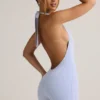 Shelly Modal-Playsuit mit geripptem Rückenausschnitt in Hellblau