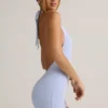 Shelly Modal-Playsuit mit geripptem Rückenausschnitt in Hellblau