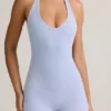 Shelly Modal-Playsuit mit geripptem Rückenausschnitt in Hellblau