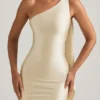 Sheril Asymmetrisches Maxikleid mit Schaldetail in Elfenbein