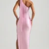 Sheril Asymmetrisches Maxikleid mit Schaldetail in Zartrosa Sheril Asymmetrisches Maxikleid mit Schaldetail in Zartrosa