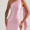 Sheril Asymmetrisches Maxikleid mit Schaldetail in Zartrosa Sheril Asymmetrisches Maxikleid mit Schaldetail in Zartrosa