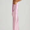 Sheril Asymmetrisches Maxikleid mit Schaldetail in Zartrosa Sheril Asymmetrisches Maxikleid mit Schaldetail in Zartrosa