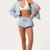 Shorts mit mittlerer Leibhöhe in Powder Blue Shorts mit mittlerer Leibhöhe in Powder Blue