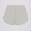 Shorts mit mittlerer Leibhöhe und Knopfdetail in Hellgrau Shorts mit mittlerer Leibhöhe und Knopfdetail in Hellgrau