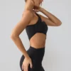 Shyla Slinky Jersey Rüschen-Cut-Out-Minikleid in Schwarz Shyla Slinky Jersey Rüschen-Cut-Out-Minikleid in Schwarz