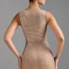Sindre verziertes Minikleid mit quadratischem Ausschnitt in Mandel Sindre verziertes Minikleid mit quadratischem Ausschnitt in Mandel