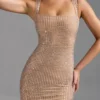 Sindre verziertes Minikleid mit quadratischem Ausschnitt in Mandel Sindre verziertes Minikleid mit quadratischem Ausschnitt in Mandel