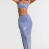 Siona Verzierter Maxirock mit mittlerer Leibhöhe in Blau Siona Verzierter Maxirock mit mittlerer Leibhöhe in Blau