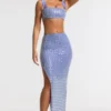 Siona Verzierter Maxirock mit mittlerer Leibhöhe in Blau Siona Verzierter Maxirock mit mittlerer Leibhöhe in Blau