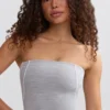 Soft Active Bandeau-Oberteil mit Kontrastbesatz in Meliertem Grau Soft Active Bandeau-Oberteil mit Kontrastbesatz in Meliertem Grau