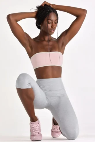 Soft Active Bandeau-Sport-BH in Blush Marl