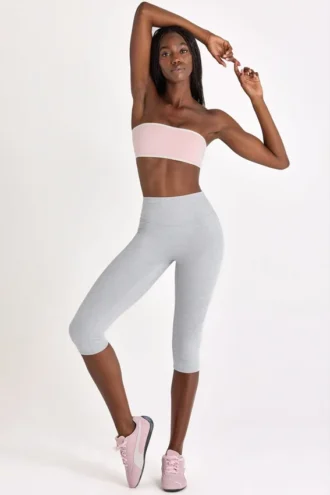 Soft Active Capri-Leggings in Grau meliert