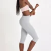 Soft Active Capri-Leggings in Grau meliert