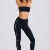 Soft Active Contrast Leggings in Schwarz