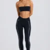 Soft Active Contrast Leggings in Schwarz
