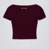Soft Active Crop-Top mit Herzausschnitt in Burgunderrot Soft Active Crop-Top mit Herzausschnitt in Burgunderrot