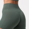 Soft Active High Waist Mini Shorts in Khaki