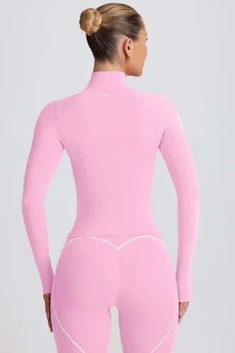 Soft Active Jacke mit Reißverschluss in Baby Pink