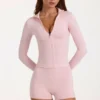 Soft Active Jacke mit Reißverschluss in Blush Marl