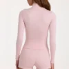 Soft Active Jacke mit Reißverschluss in Blush Marl