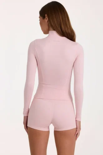 Soft Active Jacke mit Reißverschluss in Blush Marl