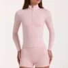 Soft Active Jacke mit Reißverschluss in Blush Marl