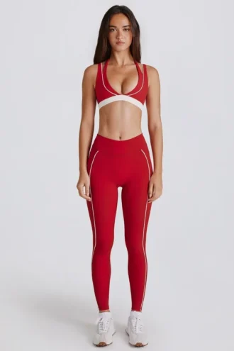 Soft Active Kontrast-Leggings in Dunkelrot Soft Active Kontrast-Leggings in Dunkelrot