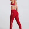 Soft Active Kontrast-Leggings in Dunkelrot