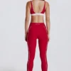 Soft Active Kontrast-Leggings in Dunkelrot
