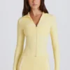 Soft Active Kontrast-Reißverschlussjacke in Lemon