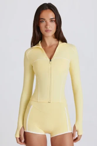 Soft Active Kontrast-Reißverschlussjacke in Lemon Soft Active Kontrast-Reißverschlussjacke in Lemon