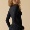 Soft Active Langarm-Oberteil in Schwarz