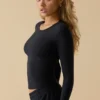 Soft Active Langarm-Oberteil in Schwarz