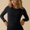 Soft Active Langarm-Oberteil in Schwarz