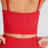 Soft Active Layered Cropped Tank Top in Erdbeerrot Soft Active Layered Cropped Tank Top in Erdbeerrot
