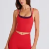 Soft Active Layered Cropped Tank Top in Erdbeerrot Soft Active Layered Cropped Tank Top in Erdbeerrot