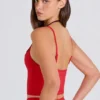 Soft Active Layered Cropped Tank Top in Erdbeerrot Soft Active Layered Cropped Tank Top in Erdbeerrot