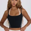 Soft Active Layered Cropped Tank Top in Schwarz Soft Active Layered Cropped Tank Top in Schwarz