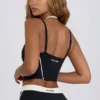 Soft Active Layered Cropped Tank Top in Schwarz Soft Active Layered Cropped Tank Top in Schwarz
