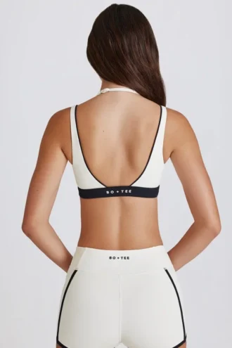 Soft Active Layered Sport-BH in Elfenbein